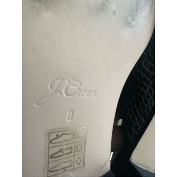 JCrew Leather Croc Embossed Slip on Mule Black Tassel size 8 - Picture 11 of 16